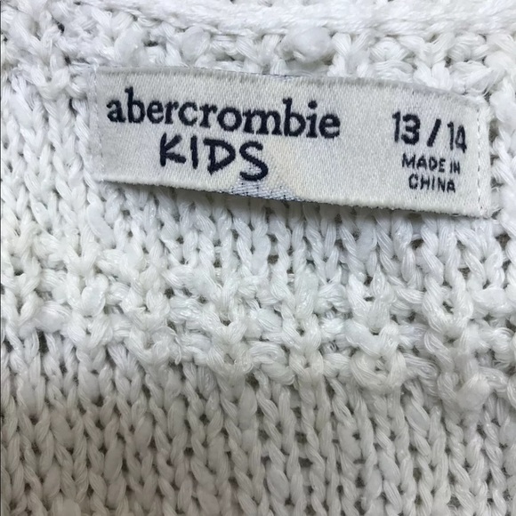 Abercrombie Kids Tank Sweater Dress Chunky Knit Off White Size 13/ 14 - Picture 4 of 13